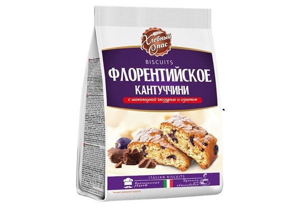 Печенье «Флорентийское Кантуччини» с шоколадной глазурью и изюмом ТМ «ХЛЕБНЫЙ СПАС» – новинка рынка